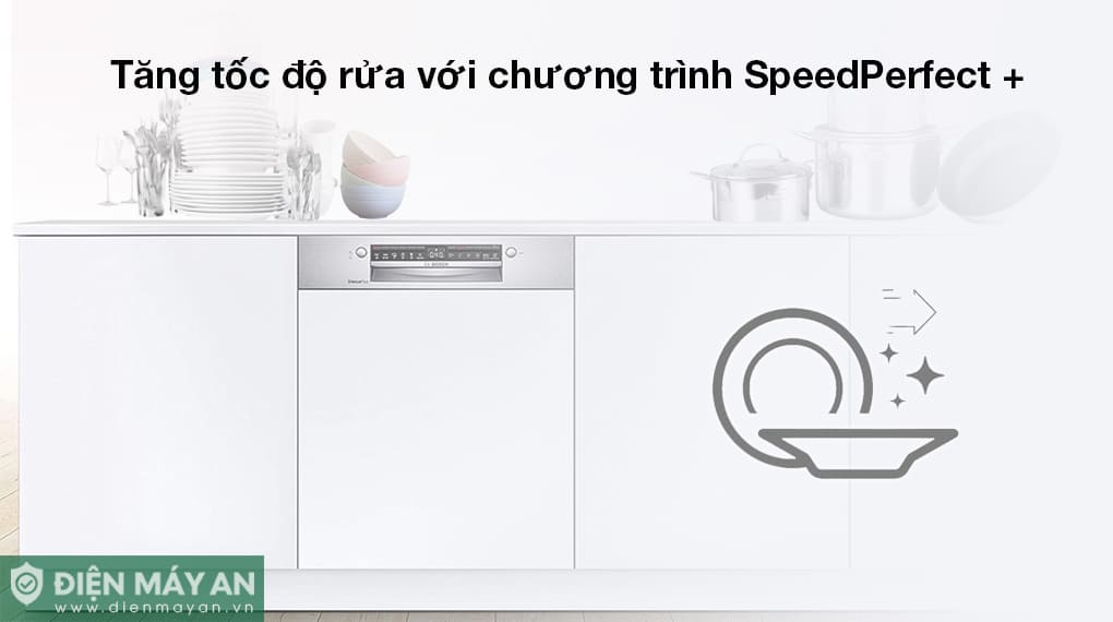 Máy rửa bát bán âm Bosch Serie 4 SMI4HCS48E